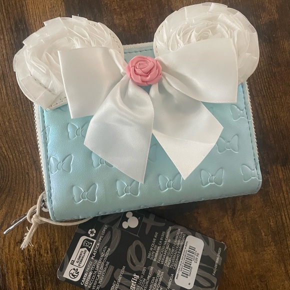 Loungefly Handbags - Loungefly Blue and White Bow Wallet